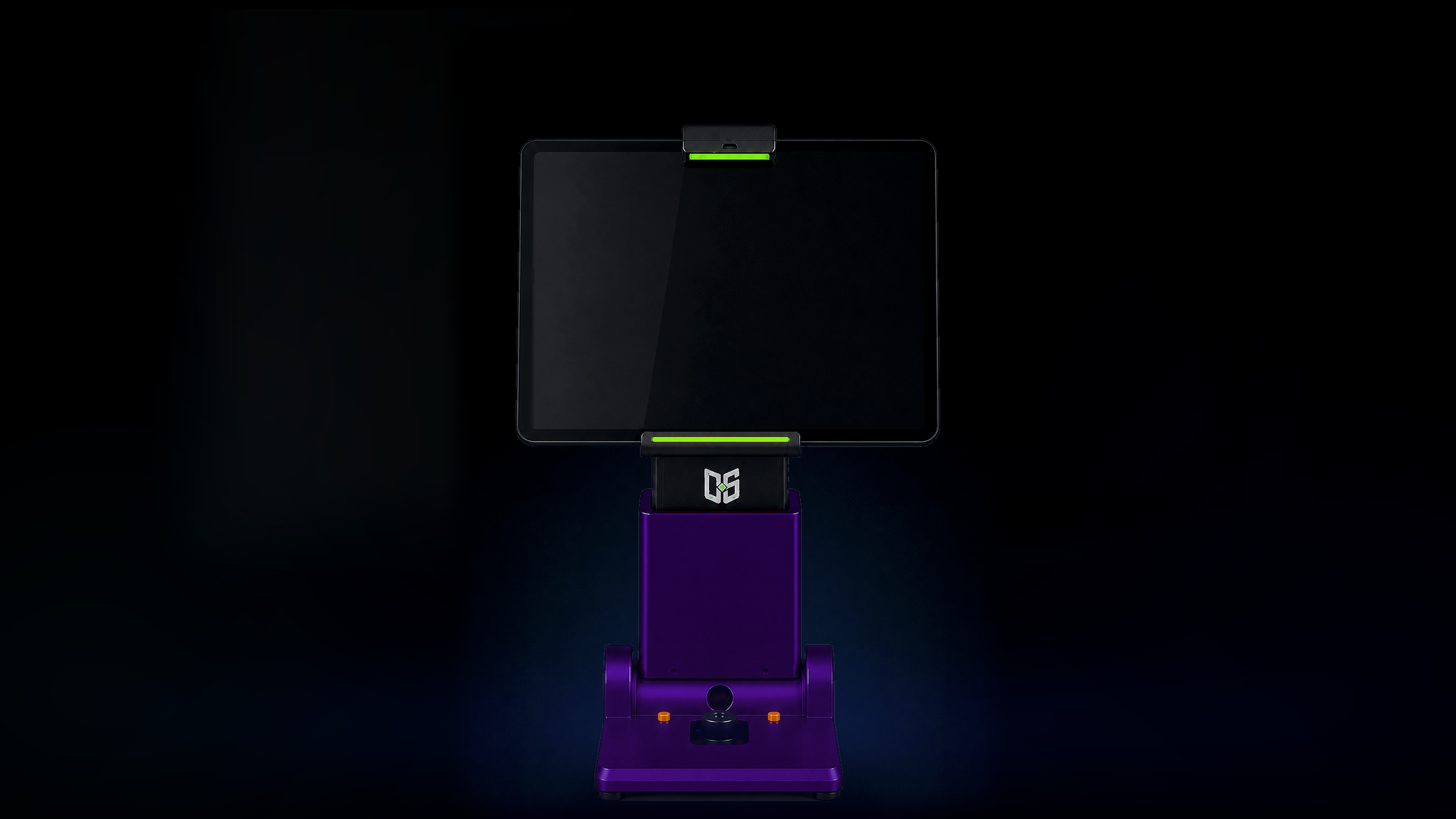 Purple DuelStation terminal front view with green light bars